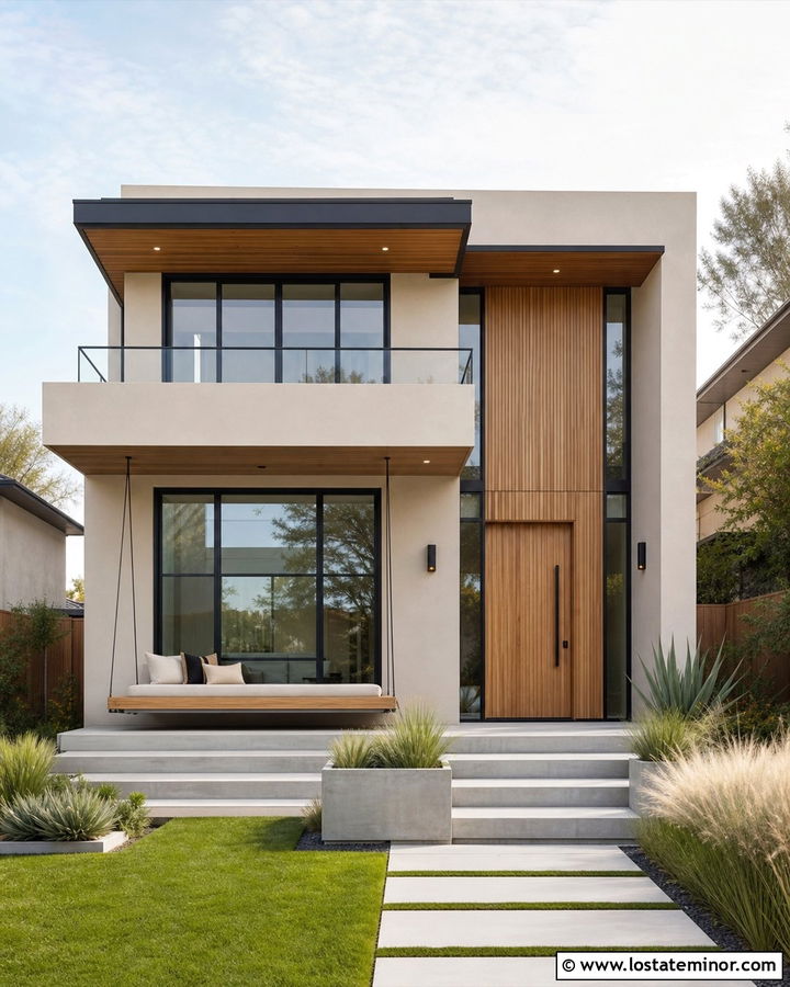 Beige Modern House With Floating Daybed - 30 Beige House Design With Daybed Ideas