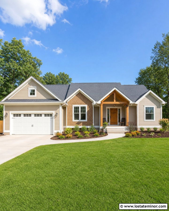 Beige Ranch House With Cedar Shake Siding - 30 Beige House Design With Cedar Shake Ideas