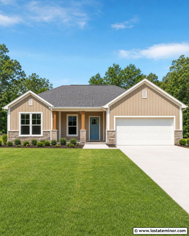 Beige Ranch House With Front Gables - 30 Beige House Design With Gables Ideas