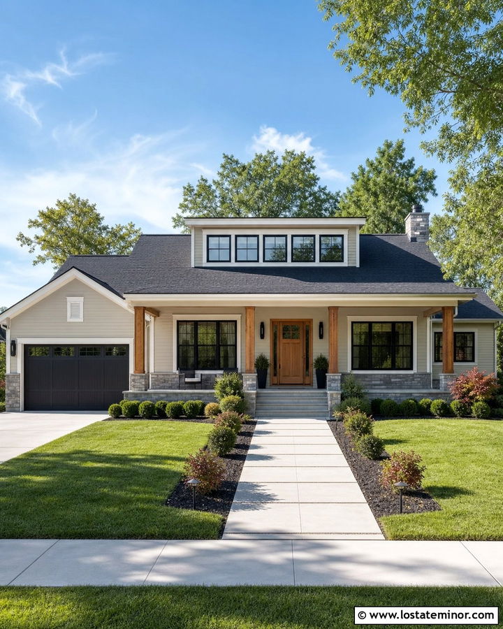 Beige Ranch House With Shed Dormer Addition - 30 Beige House Design With Dormers Ideas