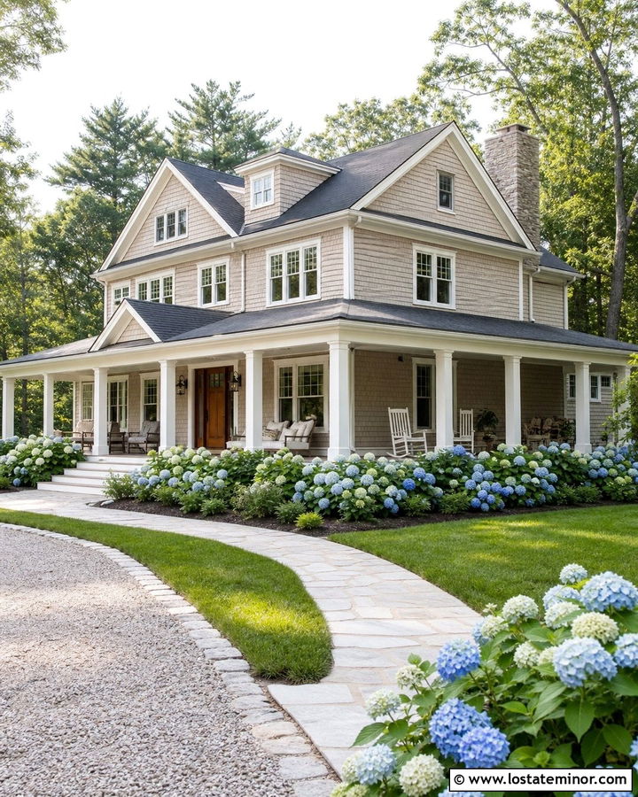 Beige Shingle House With White Trim - 30 Beige House Design With Cedar Shake Ideas