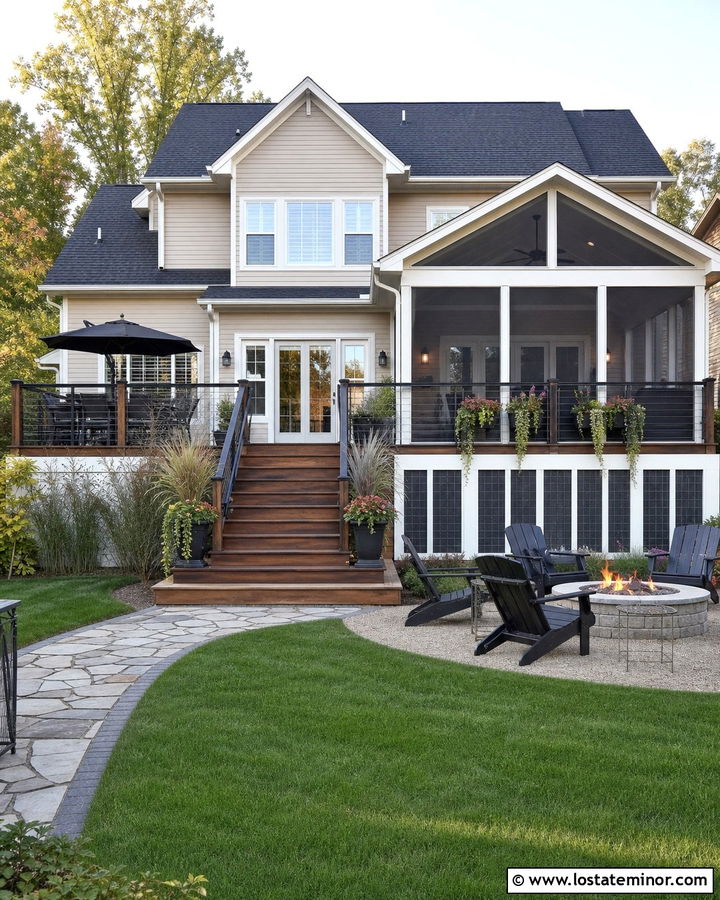 Beige Siding House With Deck - 30 Beige House Design With Backyard Ideas