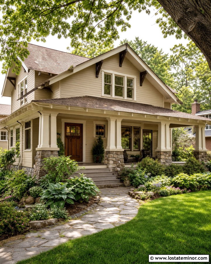 Beige Siding With Brown Roof - 30 Beige House Design With Siding Ideas
