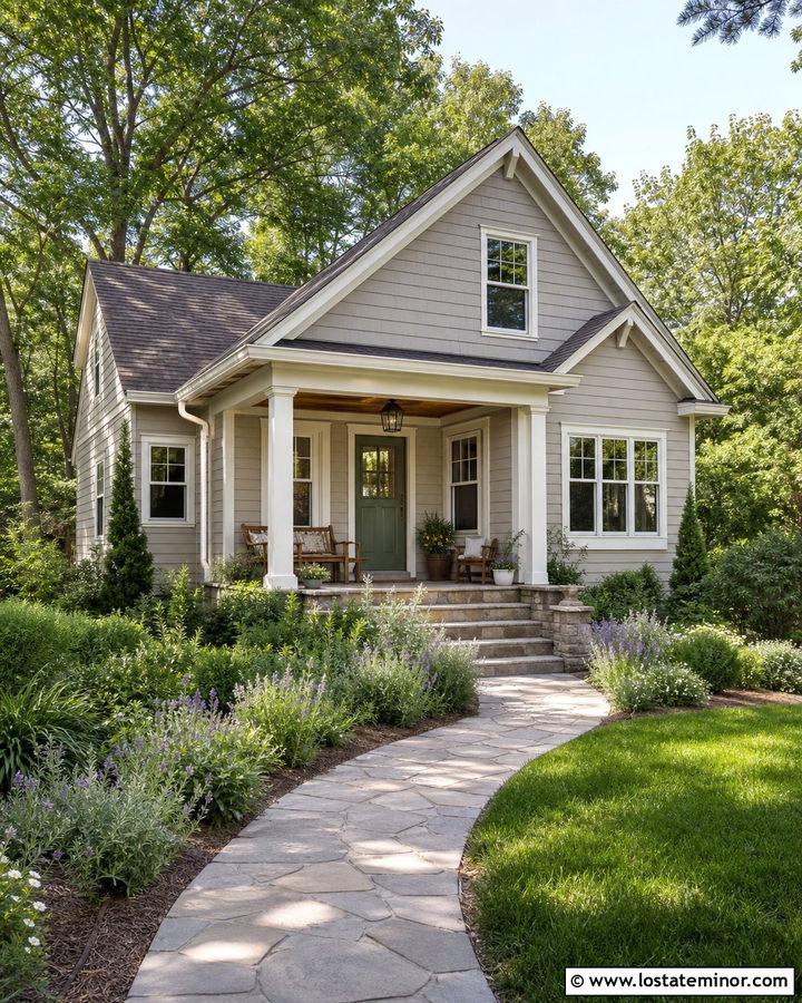 Beige Siding With Sage Green Door - 30 Beige House Design With Siding Ideas