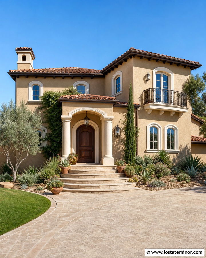 Beige Stucco House With Cream Window Frames - 30 Beige House Design With Window Frames Ideas