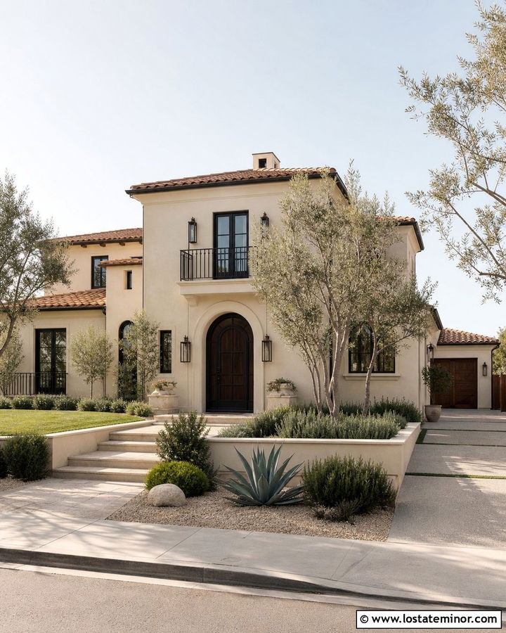 Beige Stucco House With Iron Screen Door - 30 Beige House Design With Screen Door Ideas
