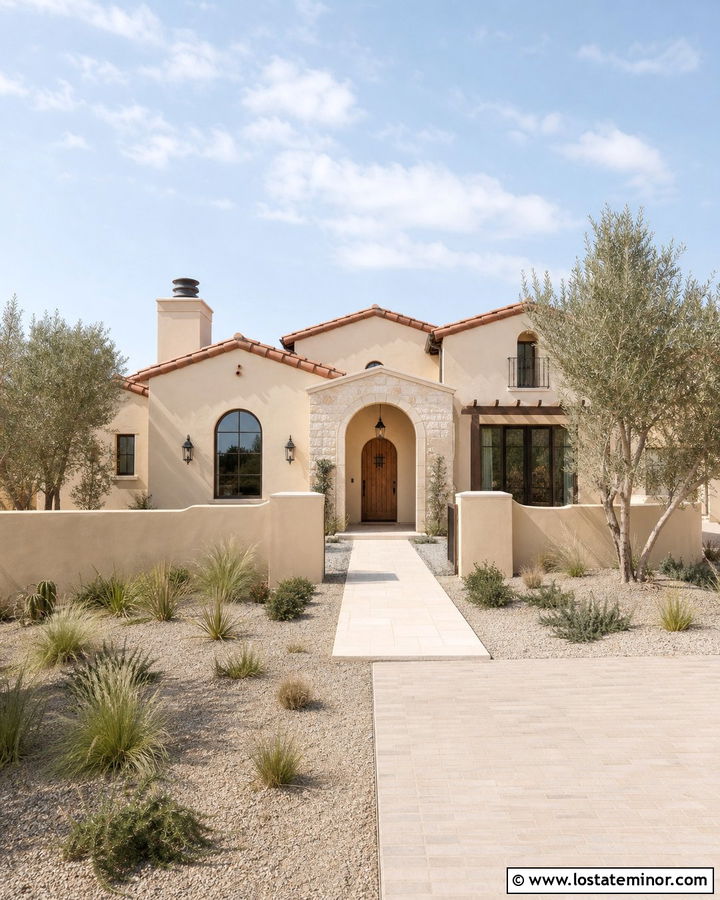 Beige Stucco House With Spanish Gables - 30 Beige House Design With Gables Ideas