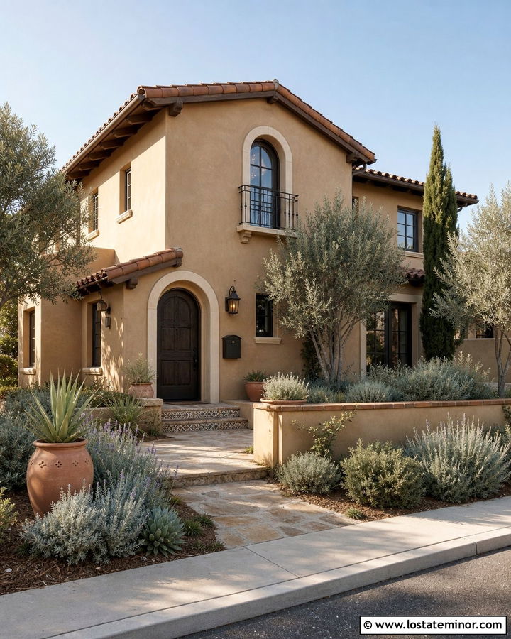 Beige Stucco House With Wall Mailbox - 30 Beige House Design With Mailbox Ideas
