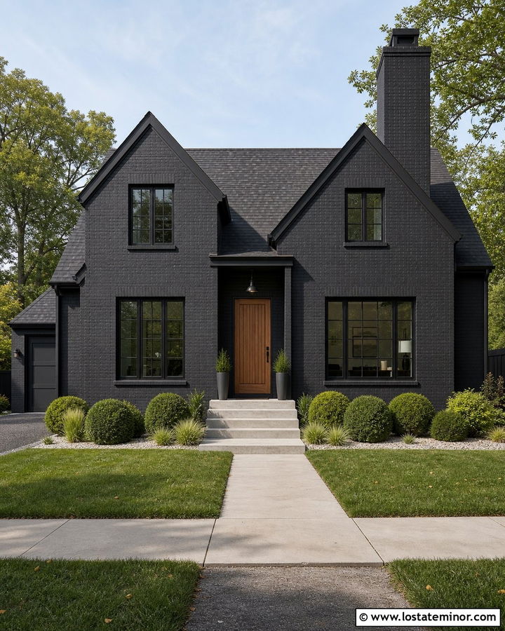 Black Brick House With Matching Chimney - 30 Black House Design With Chimney Ideas