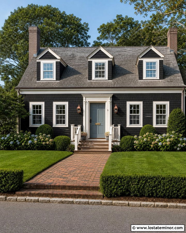 Black Cape Cod House With Cedar Shake Siding - 30 Black House Design With Cedar Shake Ideas