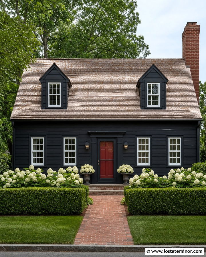 Black Cape Cod With Black Screen Door - 30 Black House Design With Screen Door Ideas