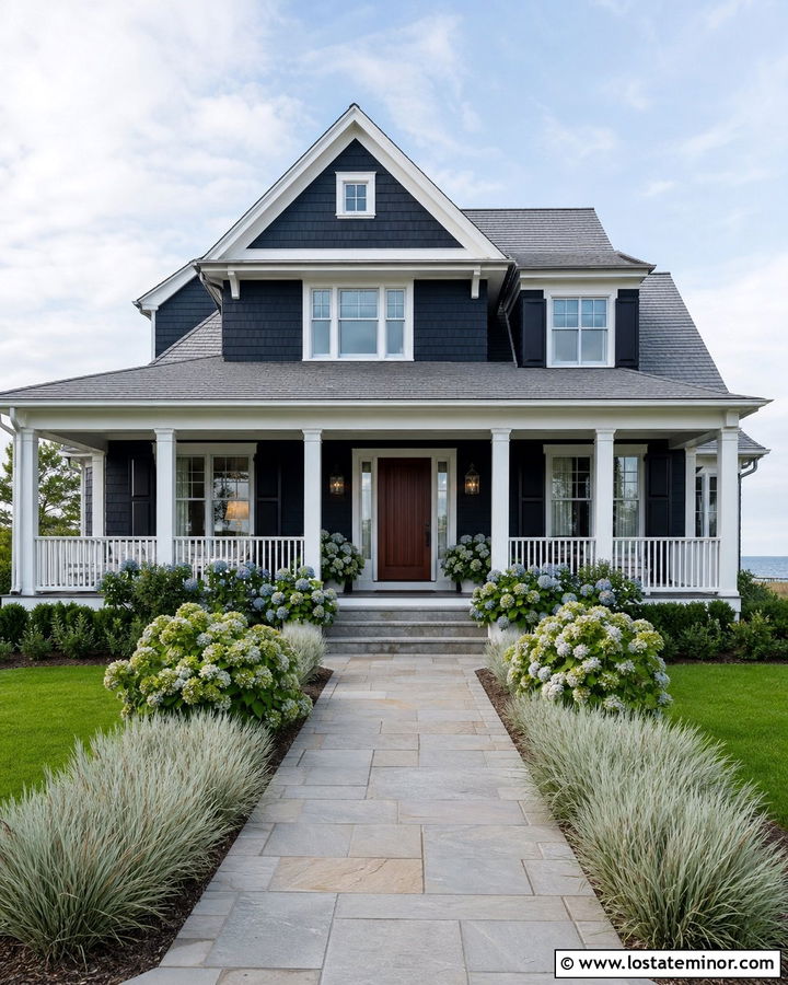 Black Coastal House With Light Gray Shingles - 30 Black House Design With Shingles Ideas