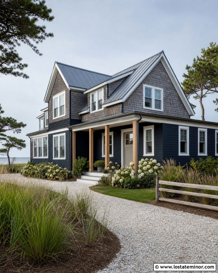 Black Coastal House With Weathered Cedar Shake - 30 Black House Design With Cedar Shake Ideas