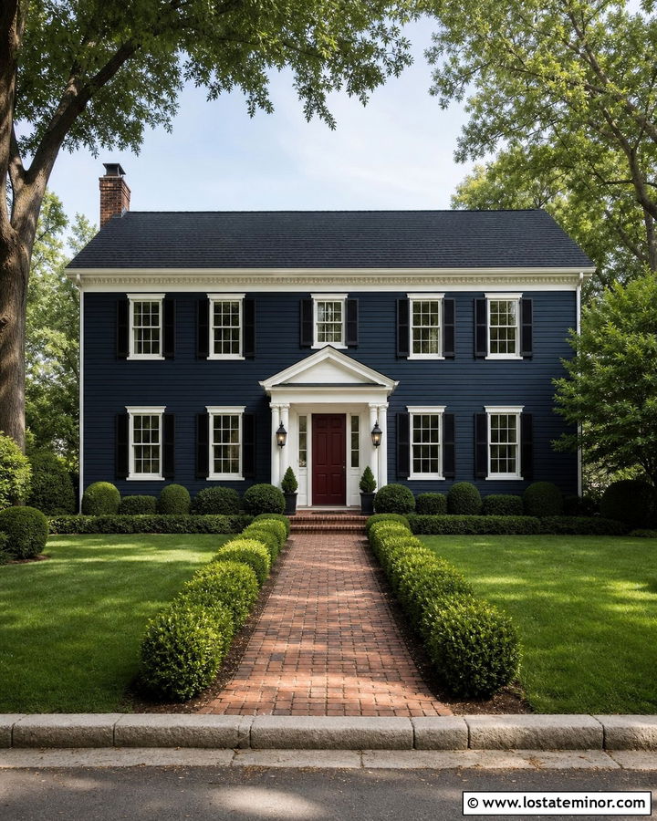 Black Colonial House With Black Shingles - 30 Black House Design With Shingles Ideas