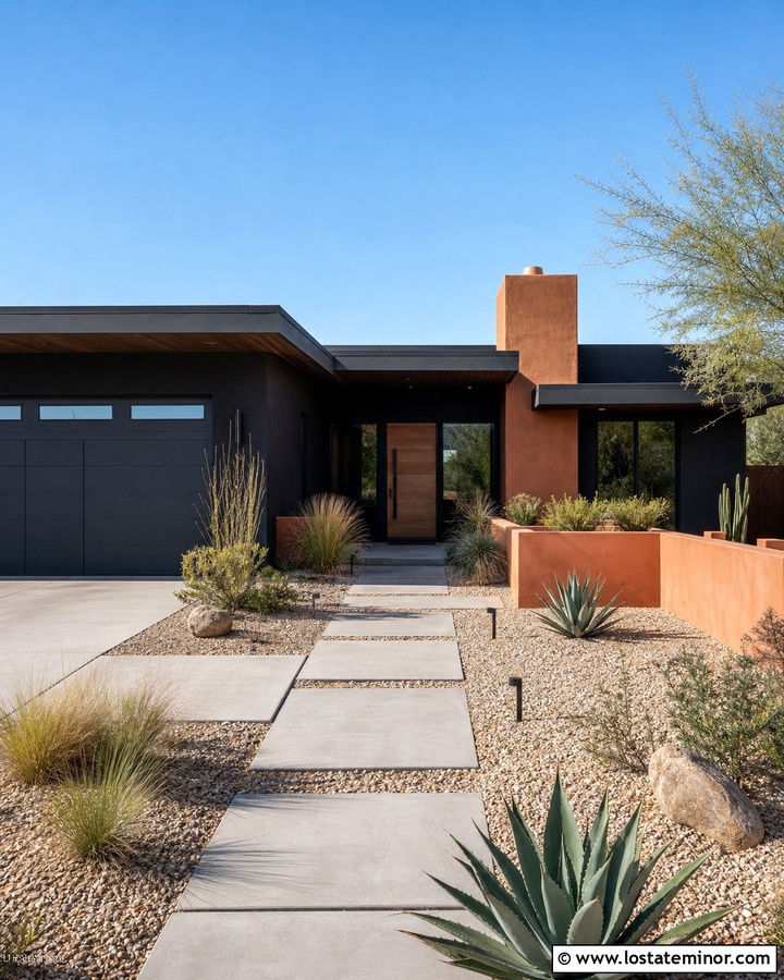 Black Desert House With Adobe Chimney - 30 Black House Design With Chimney Ideas