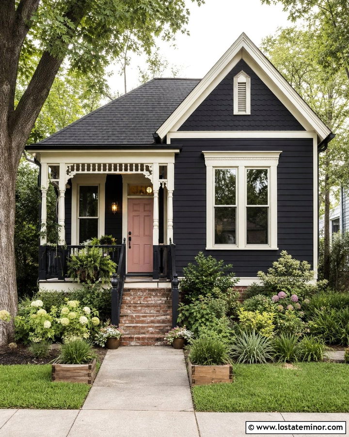 Black House With Blush Pink Accents - 30 Black House Design With Accents Ideas