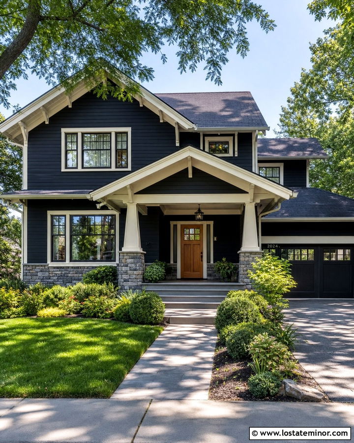 Black House With Charcoal Shingle Roof - 30 Black House Design With Roof Ideas