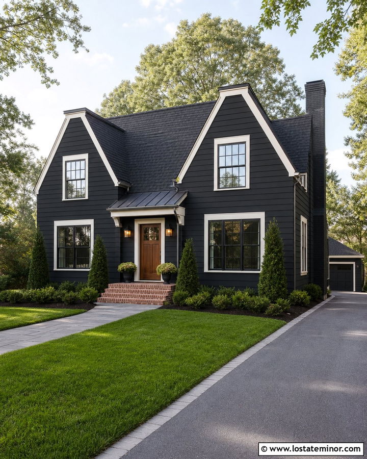 Black House With Clipped Gables - 30 Black House Design With Gables Ideas