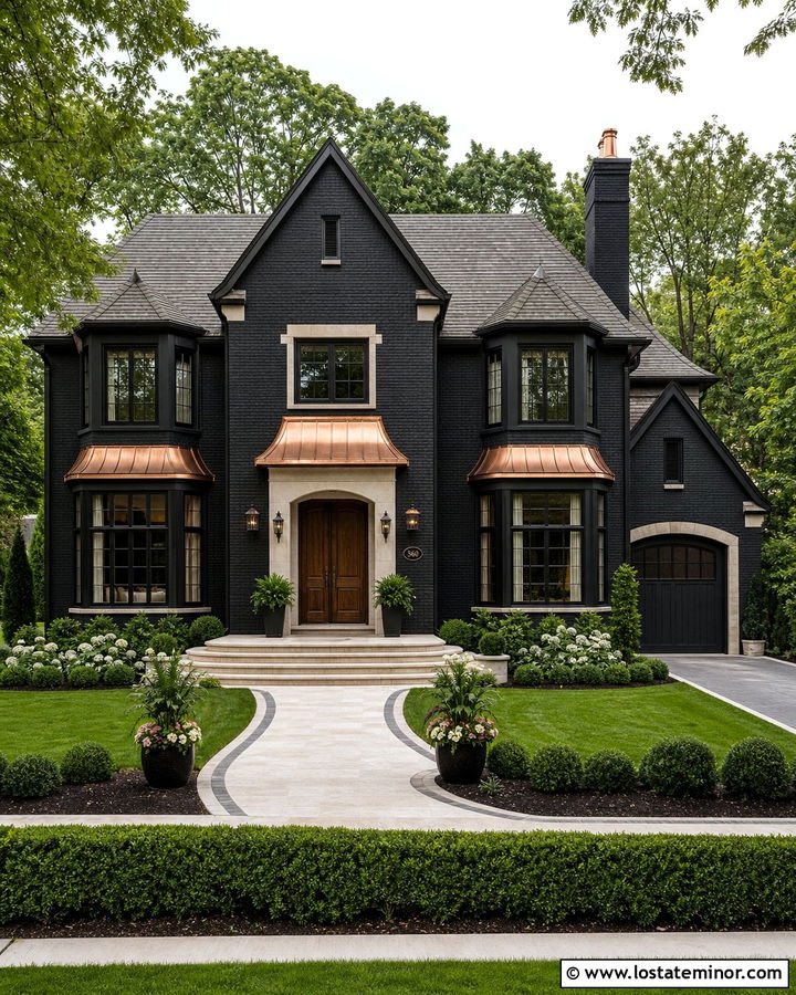 Black House With Copper Roof - 30 Black House Design With Roof Ideas