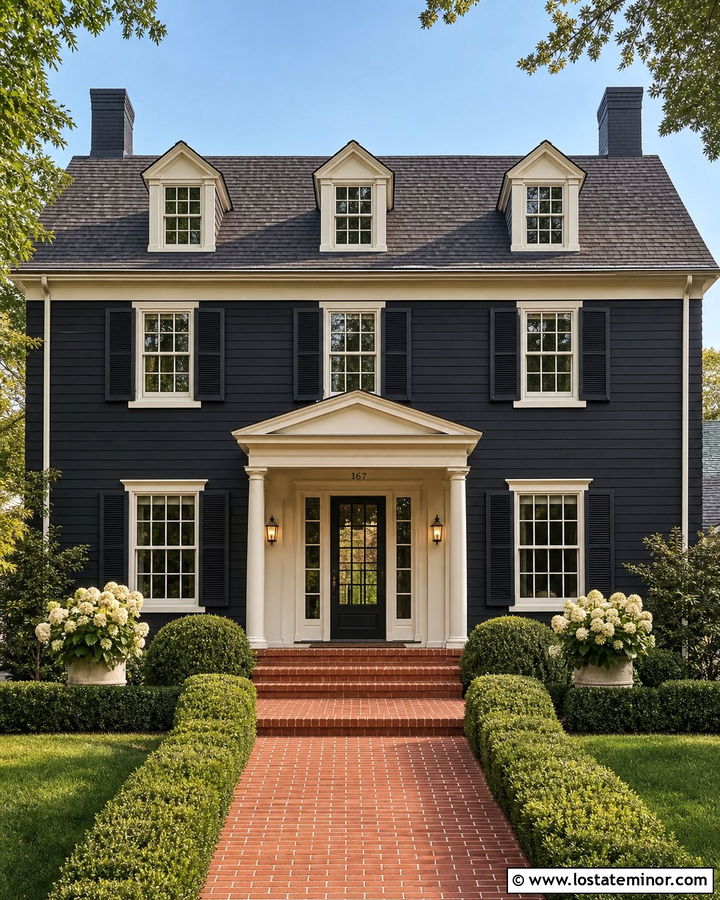 Black House With Divided Light Storm Door - 30 Black House Design With Storm Door Ideas