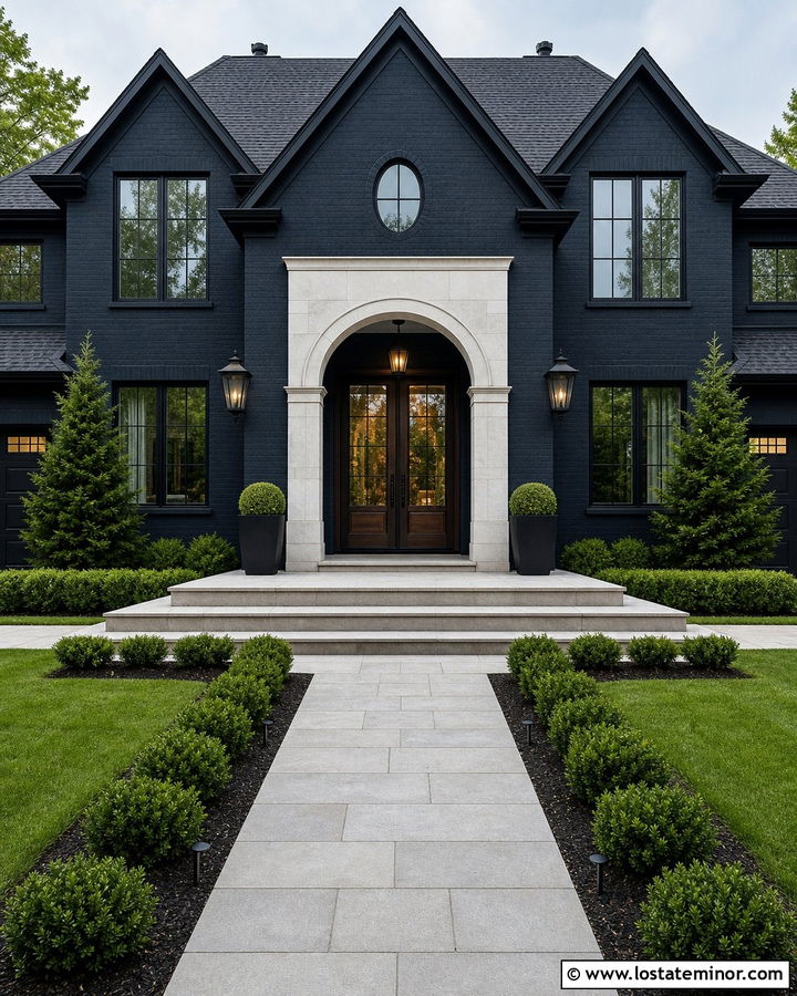 Black House With Double Storm Doors - 30 Black House Design With Storm Door Ideas