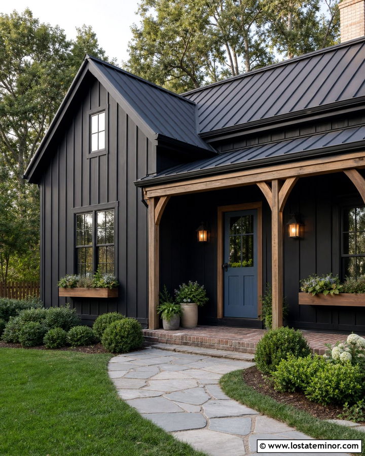 Black House With Dutch Front Door - 30 Black House Design With Front Door Ideas