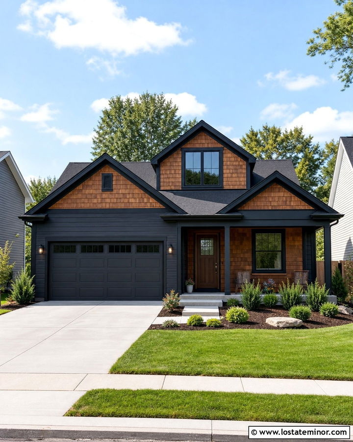 Black House With Engineered Cedar Shake Siding - 30 Black House Design With Cedar Shake Ideas