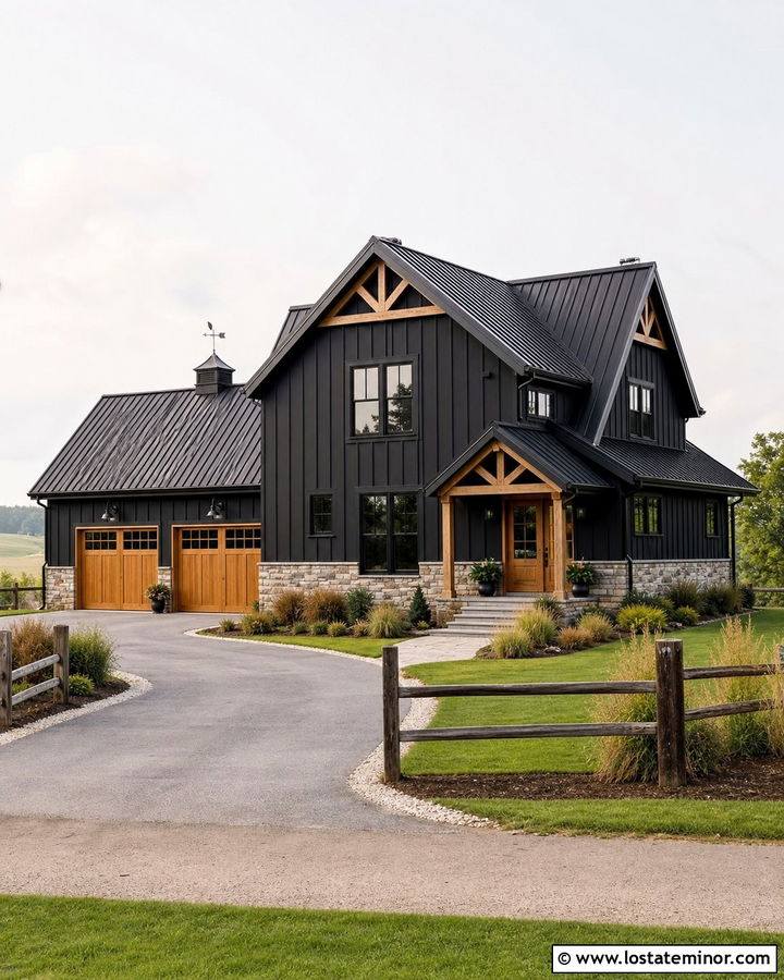 Black House With Gambrel Roof - 30 Black House Design With Roof Ideas