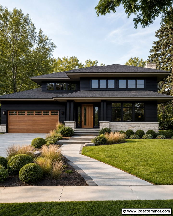 Black House With Hip Roof - 30 Black House Design With Roof Ideas