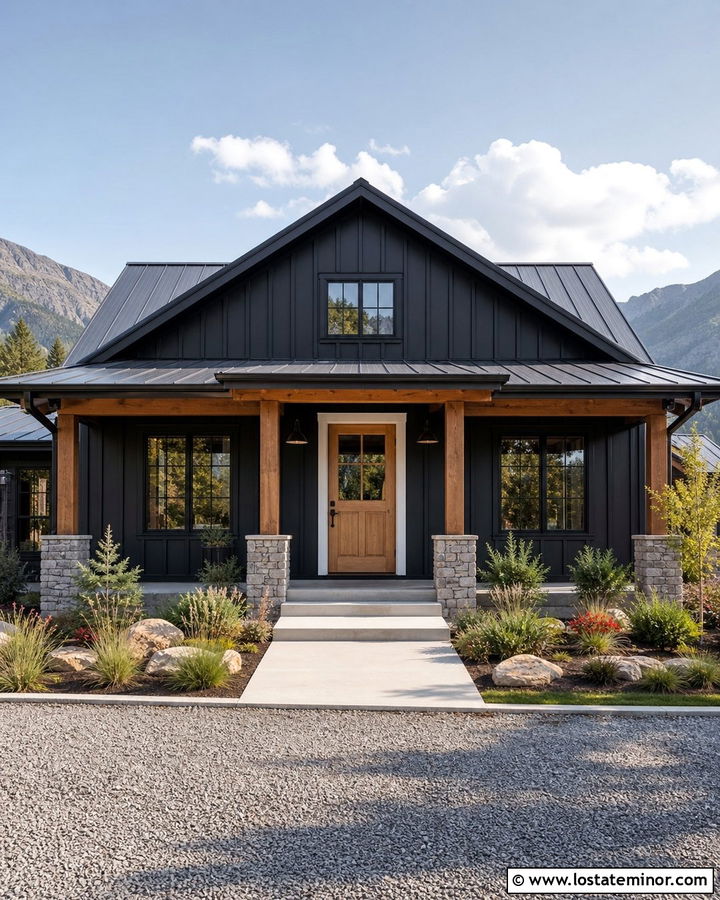 Black House With Metal Roof And Dutch Door - 30 Black House Design With Dutch Door Ideas