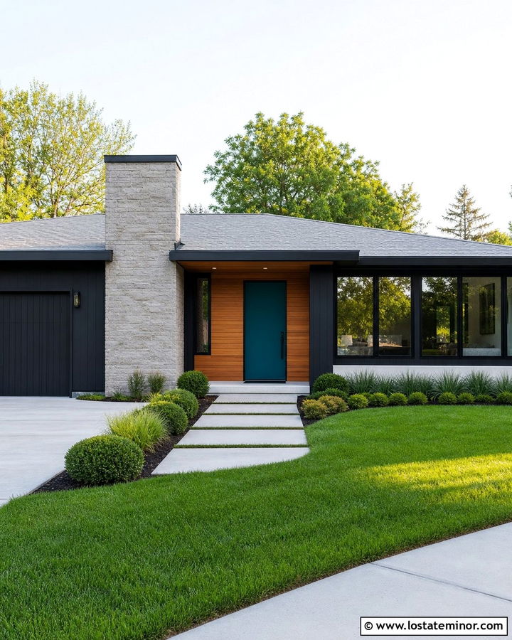 Black House With Teal Accents - 30 Black House Design With Accents Ideas