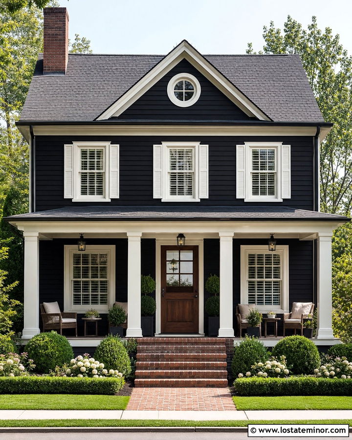 Black House With White Trim And Dutch Door - 30 Black House Design With Dutch Door Ideas