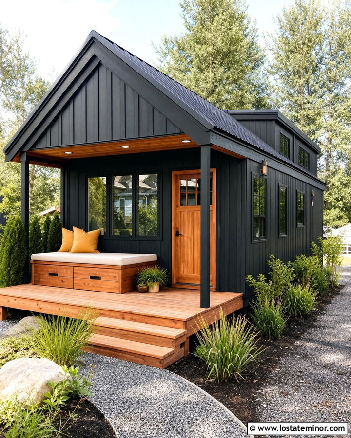 Black Tiny House With Storage Daybed - 30 Black House Design With Daybed Ideas