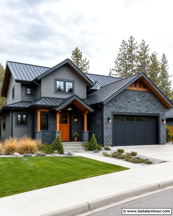 Bluestone House With Orange Dutch Door - 30 Stone House Design With Dutch Door Ideas