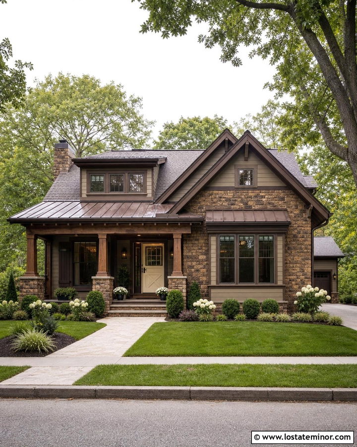 Brown Stone House With Cream Dutch Door - 30 Stone House Design With Dutch Door Ideas