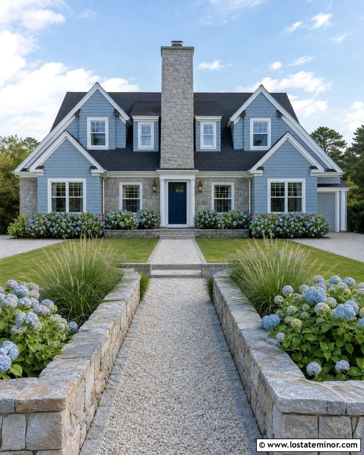 Cape Cod Stone House With Central Chimney - 30 Stone House Design With Chimney Ideas