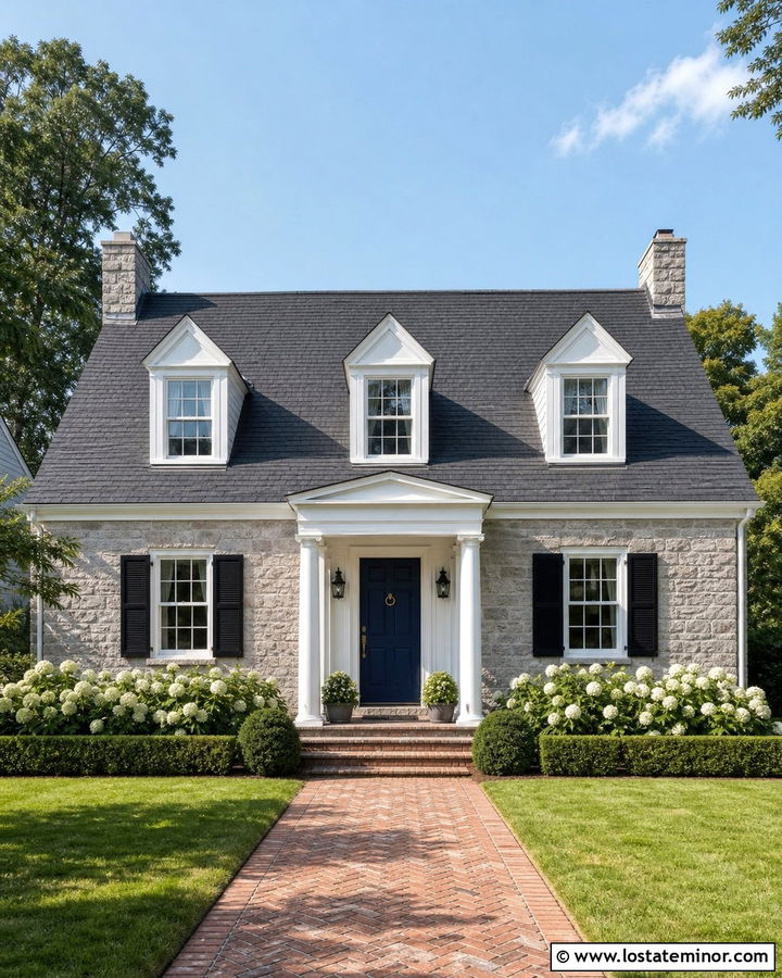 Cape Cod Stone House With Three Dormers - 30 Stone House Design With Dormers Ideas
