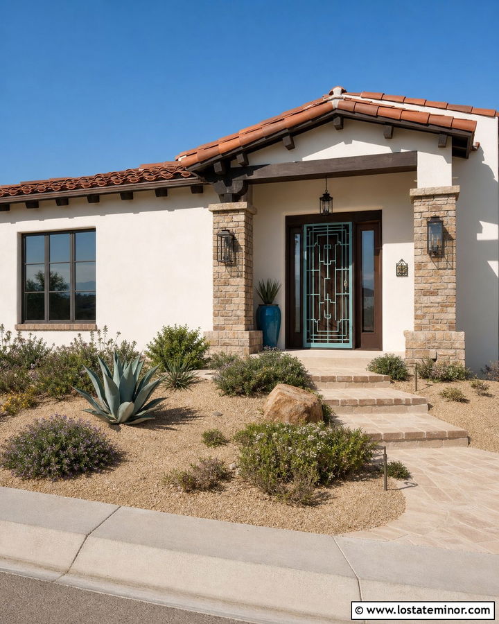 Casa Blanca Ranch With Turquoise Screen Door - 30 Warm White House Design With Screen Door Ideas