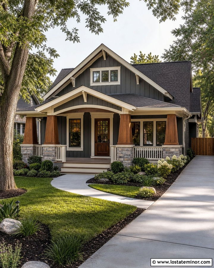 Charcoal Grey Board And Batten Bungalow - 30 Charcoal Grey House Design With Board and Batten Ideas