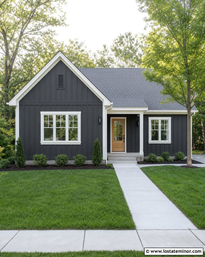 Charcoal Grey Board And Batten Small House - 30 Charcoal Grey House Design With Board and Batten Ideas