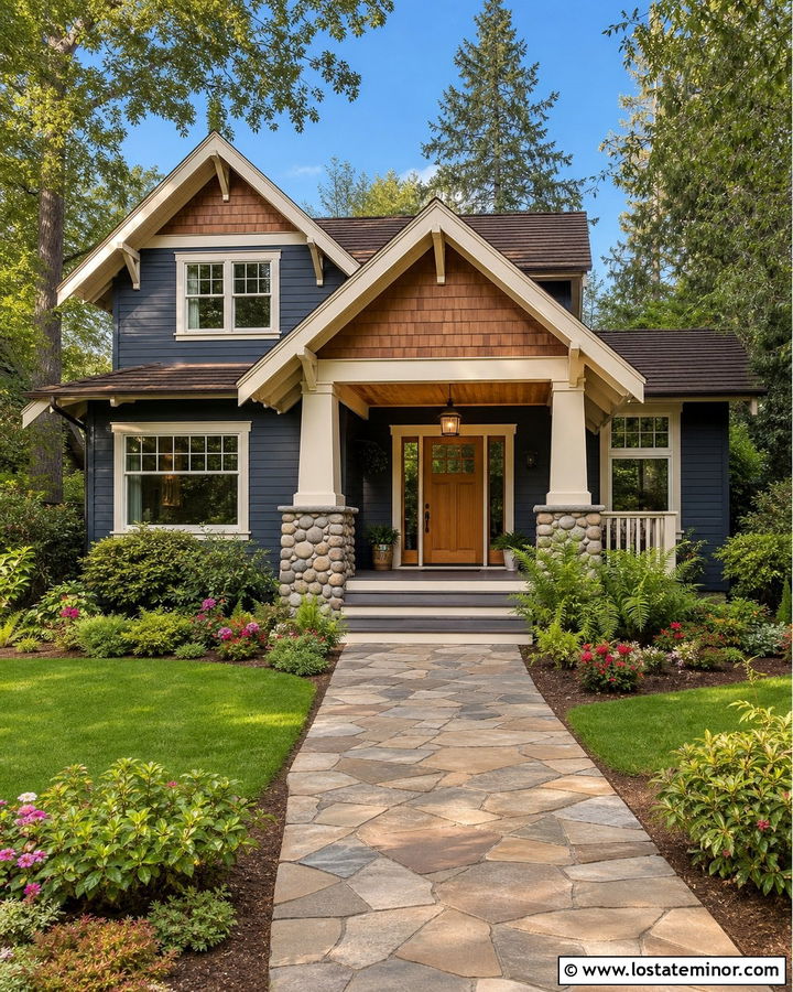 Charcoal Grey Bungalow With Cedar Shake Porch - 30 Charcoal Grey House Design With Cedar Shake Ideas