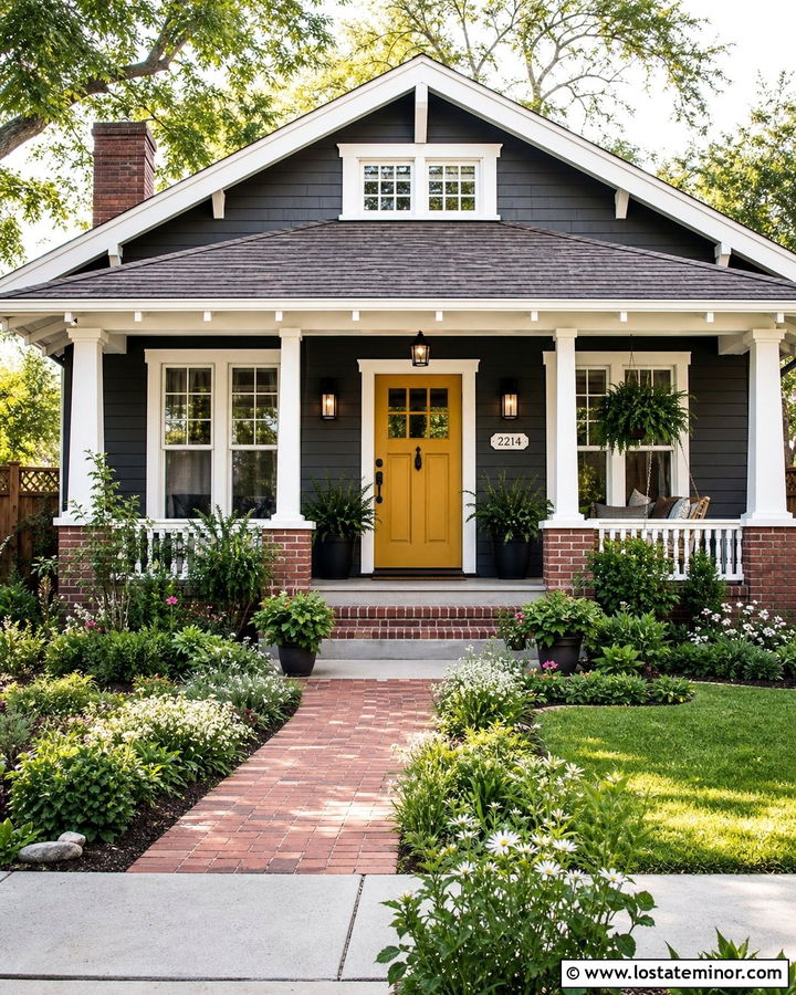 Charcoal Grey Bungalow With Enamel Number Plaque - 30 Charcoal Grey House Design With House Numbers Ideas