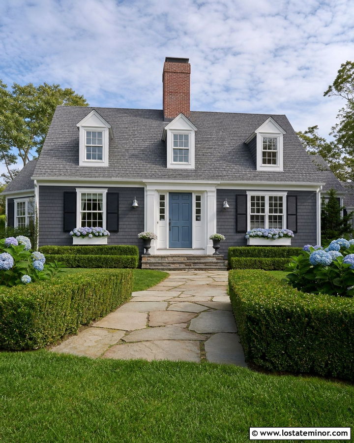 Charcoal Grey Cape Cod House With Gray Shingles - 30 Charcoal Grey House Design With Shingles Ideas