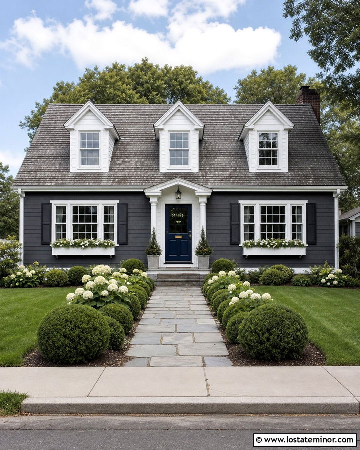 Charcoal Grey Cape Cod With Navy Dutch Door - 30 Charcoal Grey House Design With Dutch Door Ideas