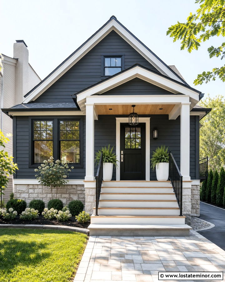 Charcoal Grey House With Black Front Door - 30 Charcoal Grey House Design With Accents Ideas