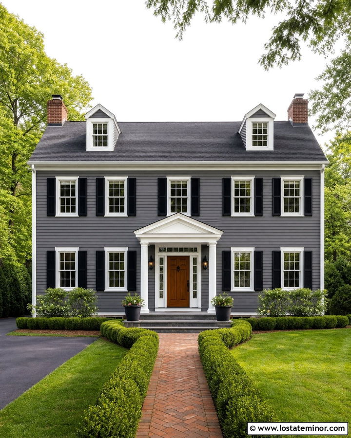 Charcoal Grey House With Black Shutters - 30 Charcoal Grey House Design With Accents Ideas