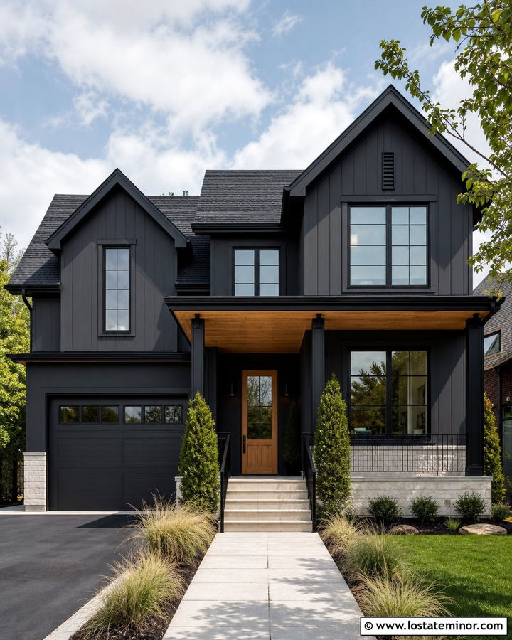 Charcoal Grey House With Black Trim And Shingles - 30 Charcoal Grey House Design With Shingles Ideas