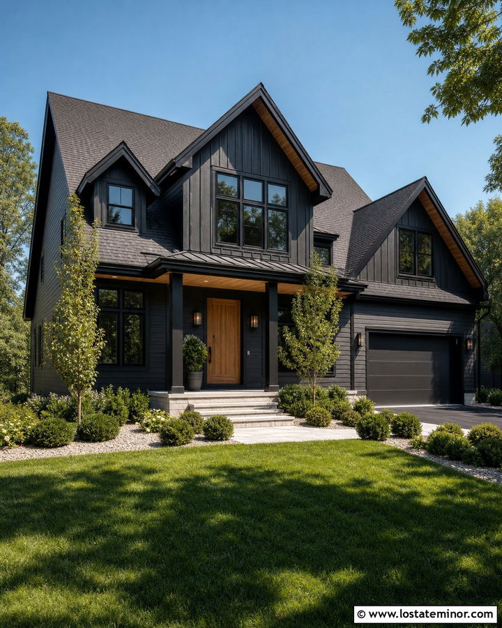Charcoal Grey House With Black Trim Dormers - 30 Charcoal Grey House Design With Dormers Ideas