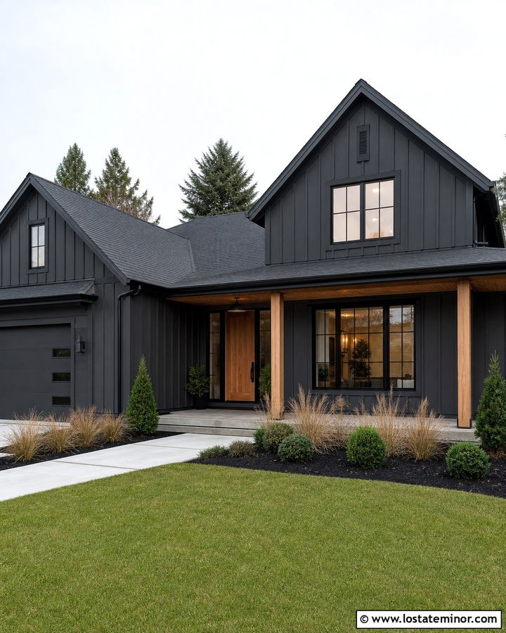 Charcoal Grey House With Black Window Frames - 30 Charcoal Grey House Design With Window Frames Ideas