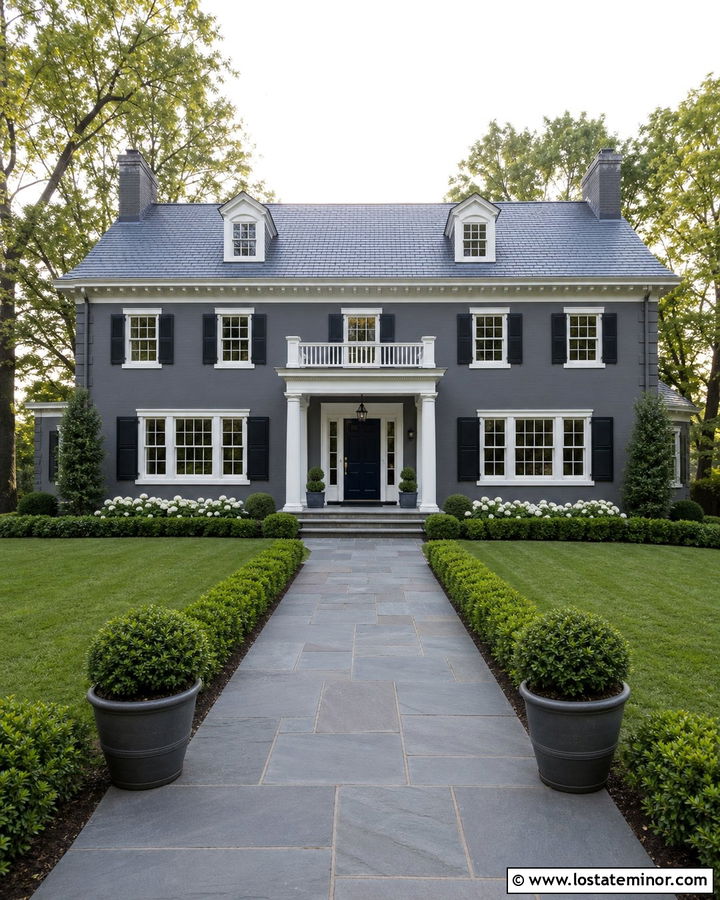 Charcoal Grey House With Blue Gray Slate Roof - 30 Charcoal Grey House Design With Roof Ideas